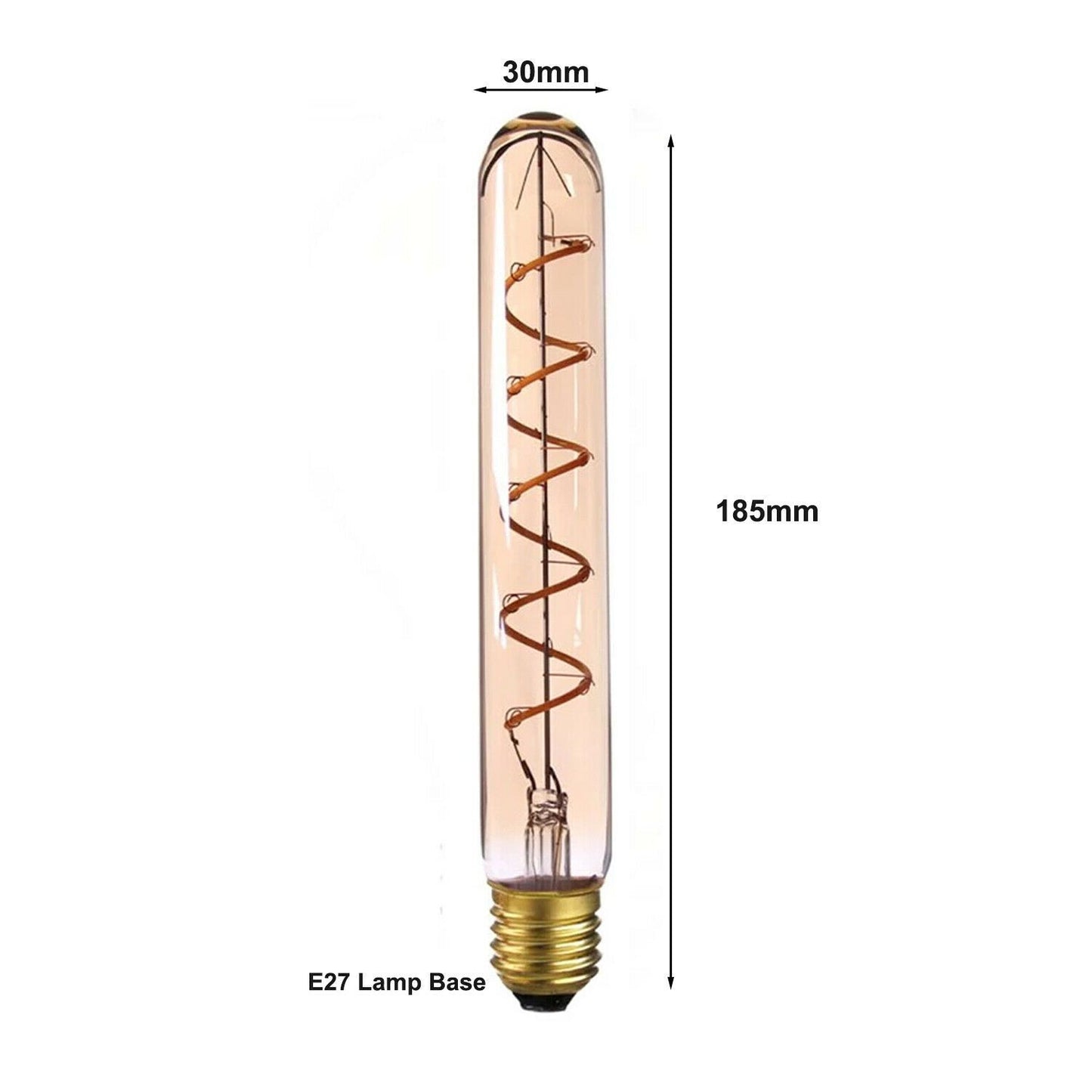 Vintage T185 4W LED Spiral Filament Edison Light Bulb Warm White~1045
