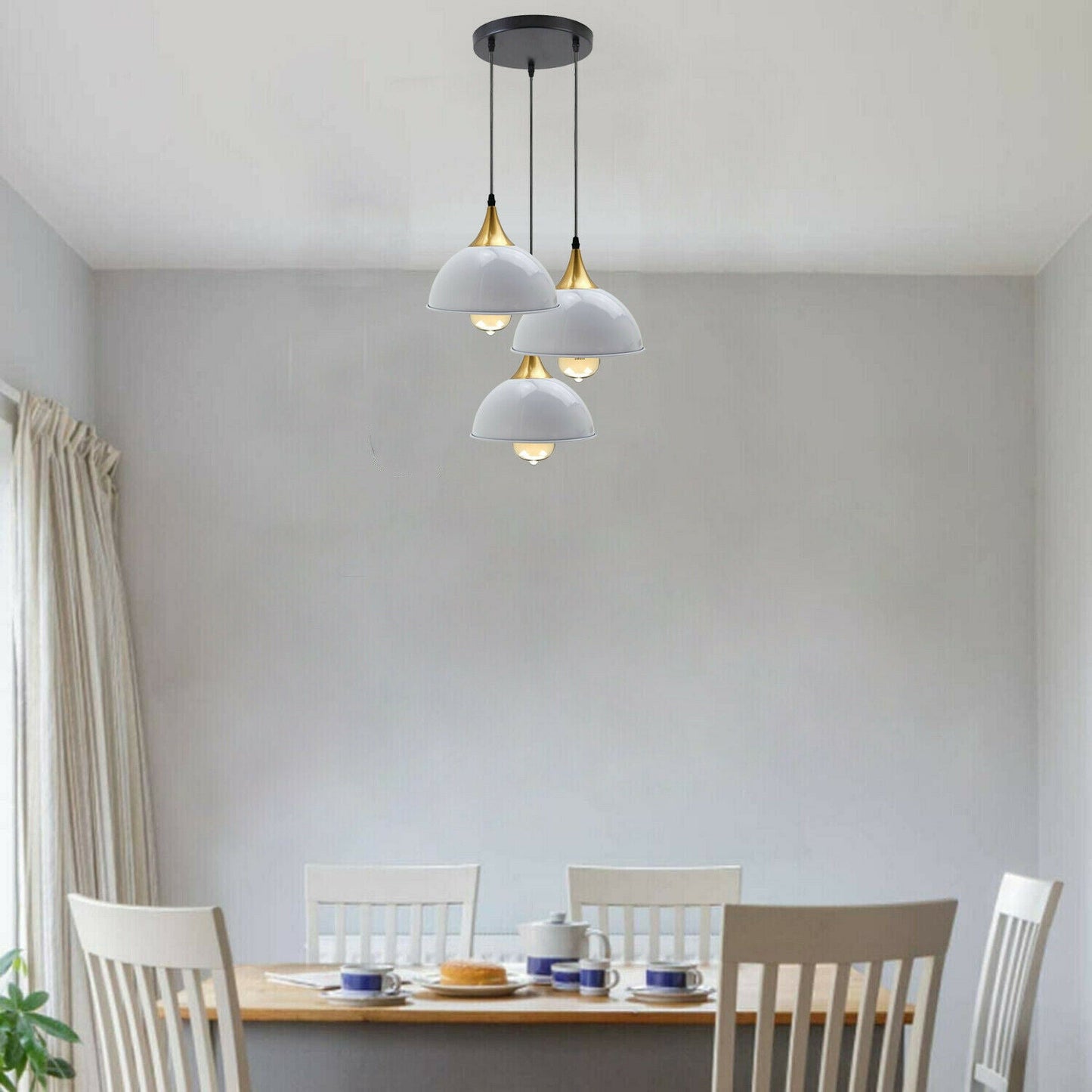 3 - Light White & Gold Pendant Light~3518