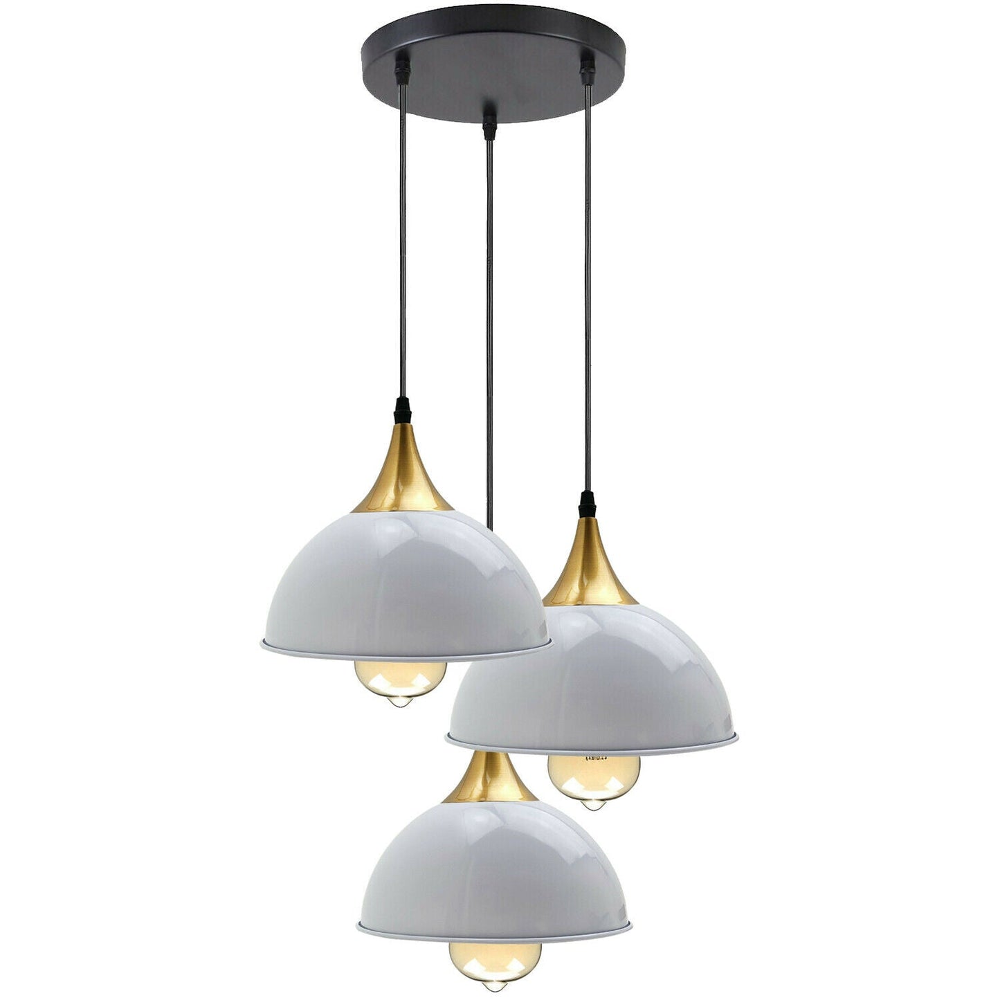 3 - Light White & Gold Pendant Light~3518