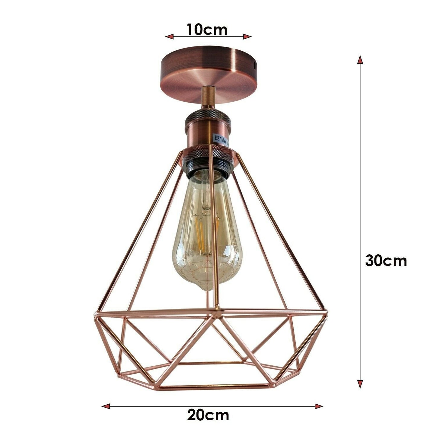 Vintage Retro Industrial Geometric Cage Ceiling Light Shade Flush