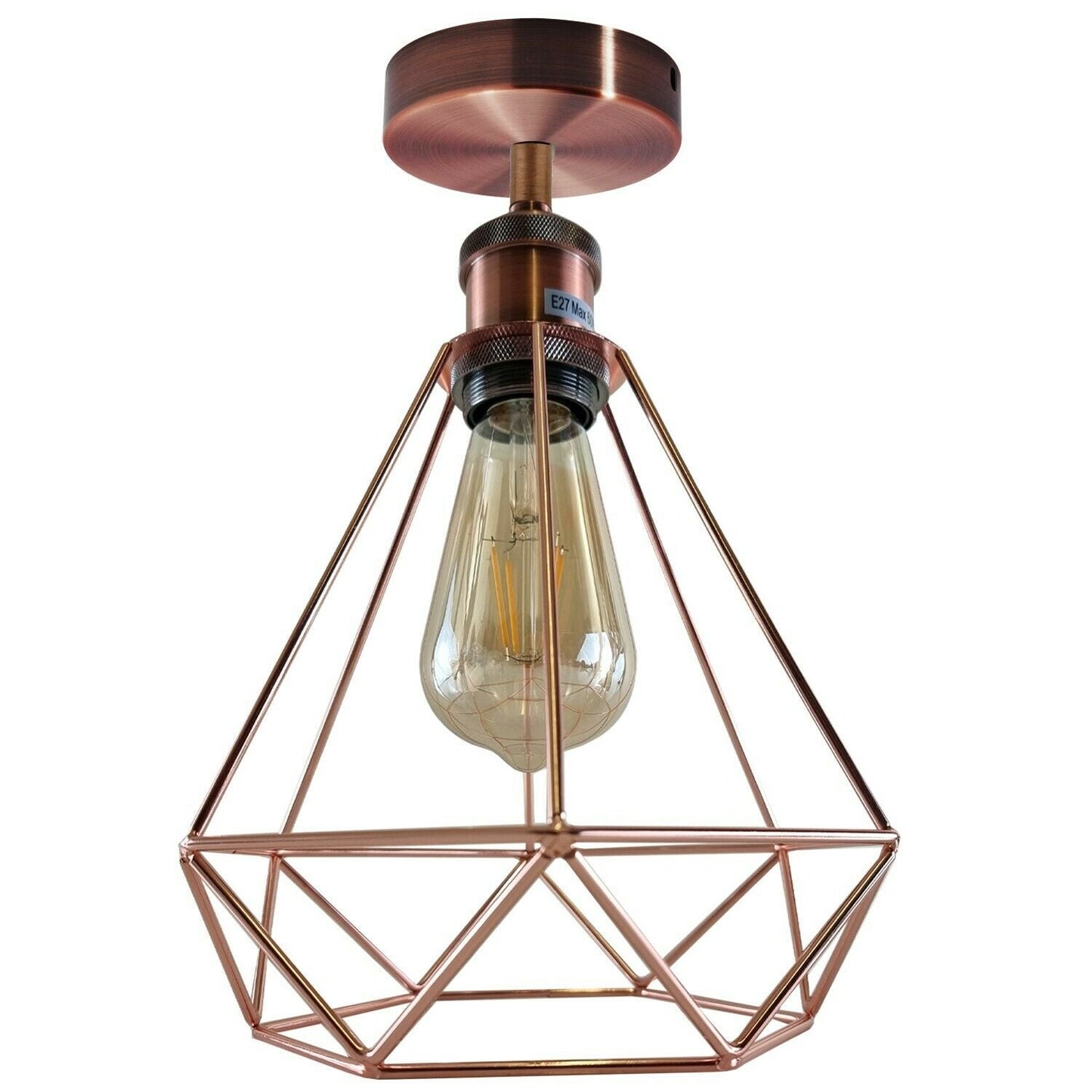 Vintage Retro Industrial Geometric Cage Ceiling Light Shade Flush