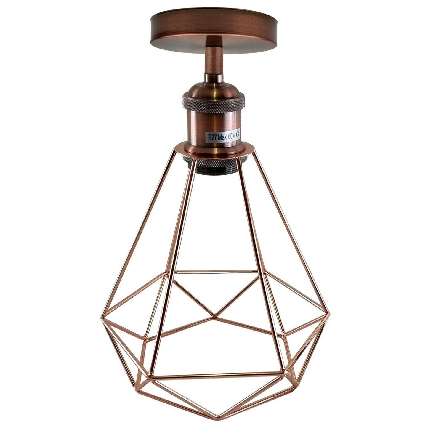 Vintage Retro Industrial Geometric Cage Ceiling Light Shade Flush