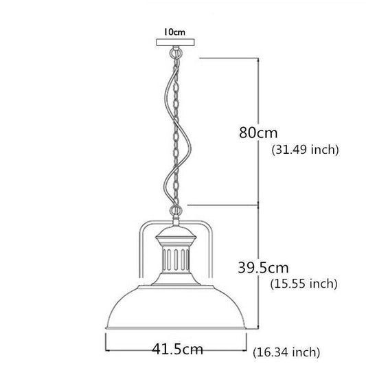 Grey Industrial Metal Chain Pendant Light~3807