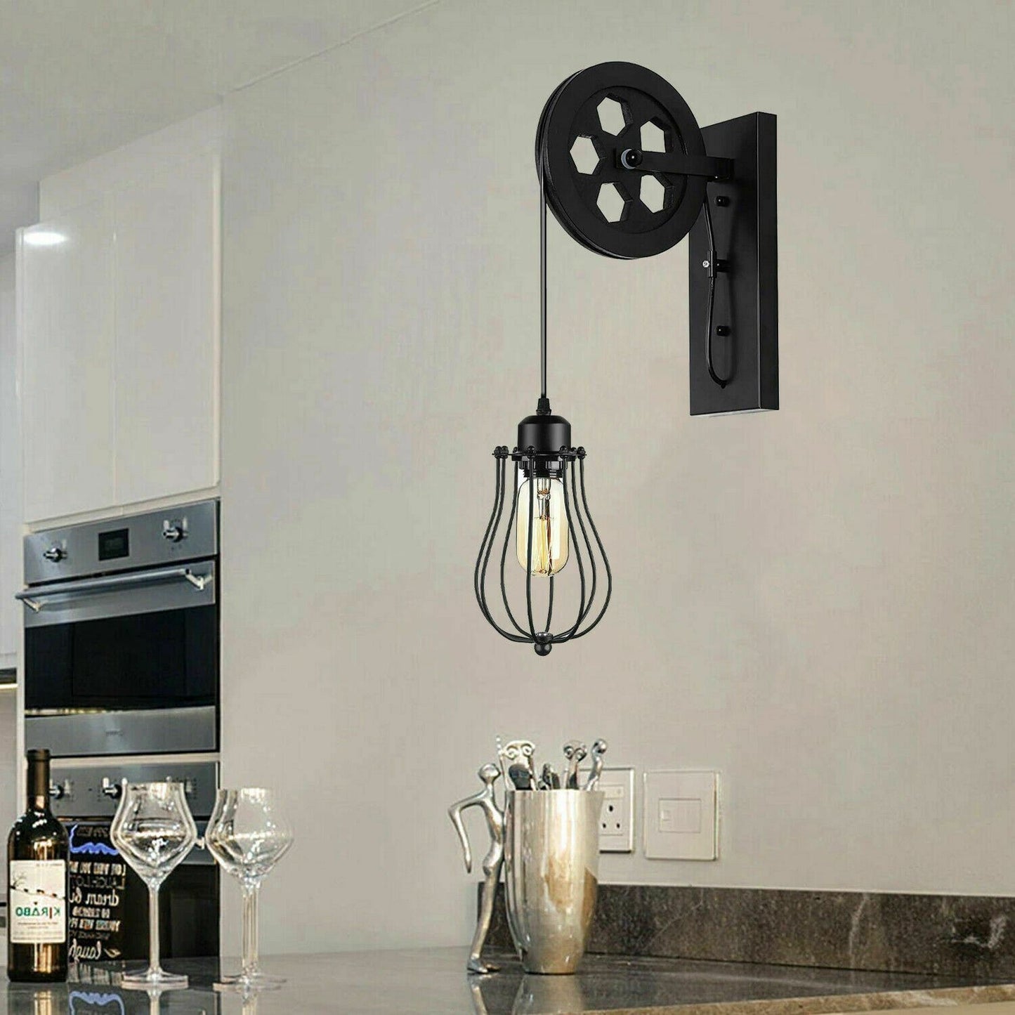 Vintage Pulley Wall Light Retro Wall Sconce Lighting ~1212