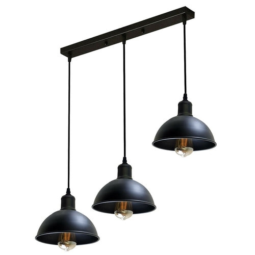 Vintage Industrial 3Head Ceiling Pendant Light Black Hanging Light