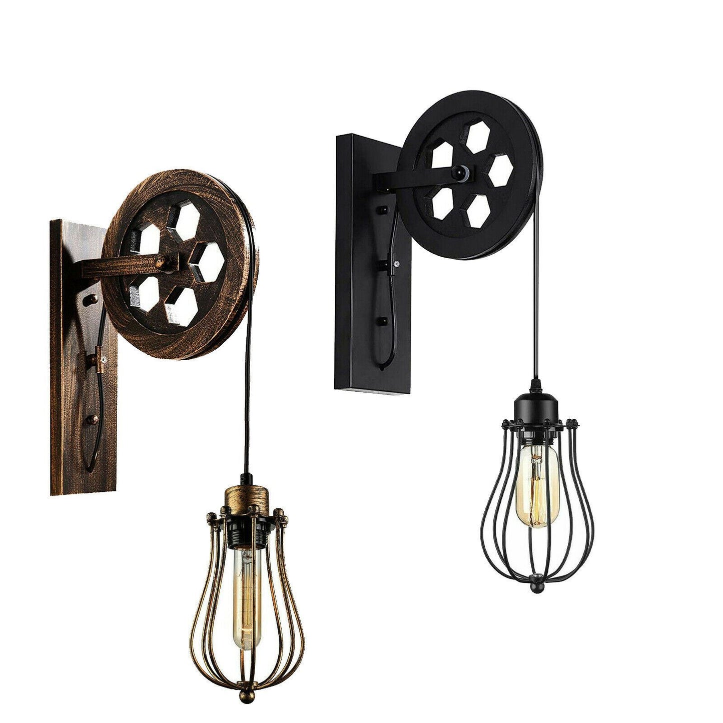 Vintage Pulley Wall Light Retro Wall Sconce Lighting ~1212