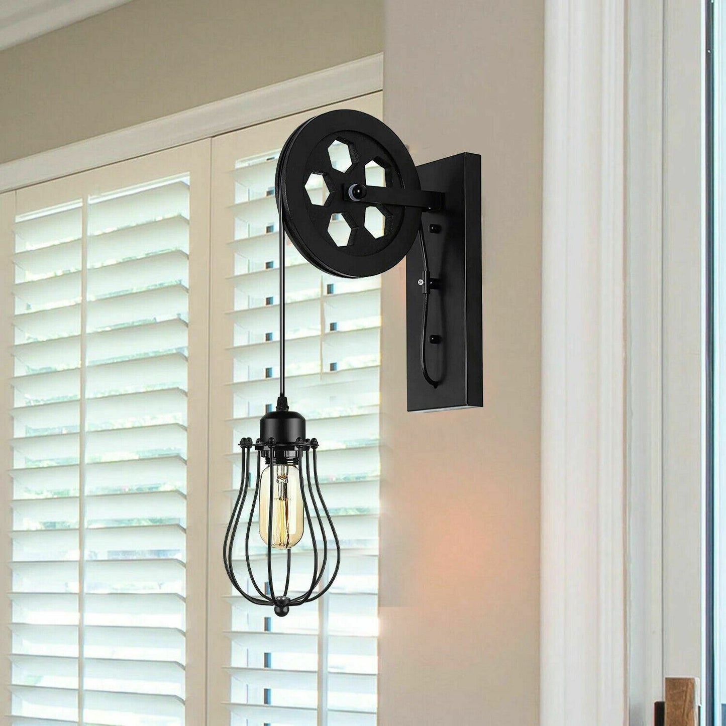 Vintage Pulley Wall Light Retro Wall Sconce Lighting ~1212