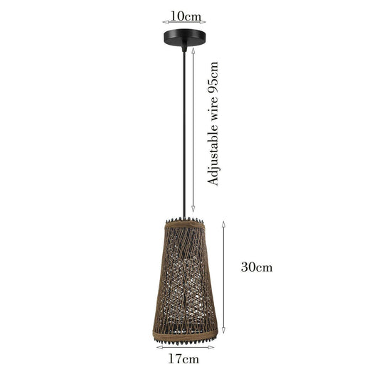 Modern Pendant Light Rattan Wicker Basket Ceiling Pendant Light