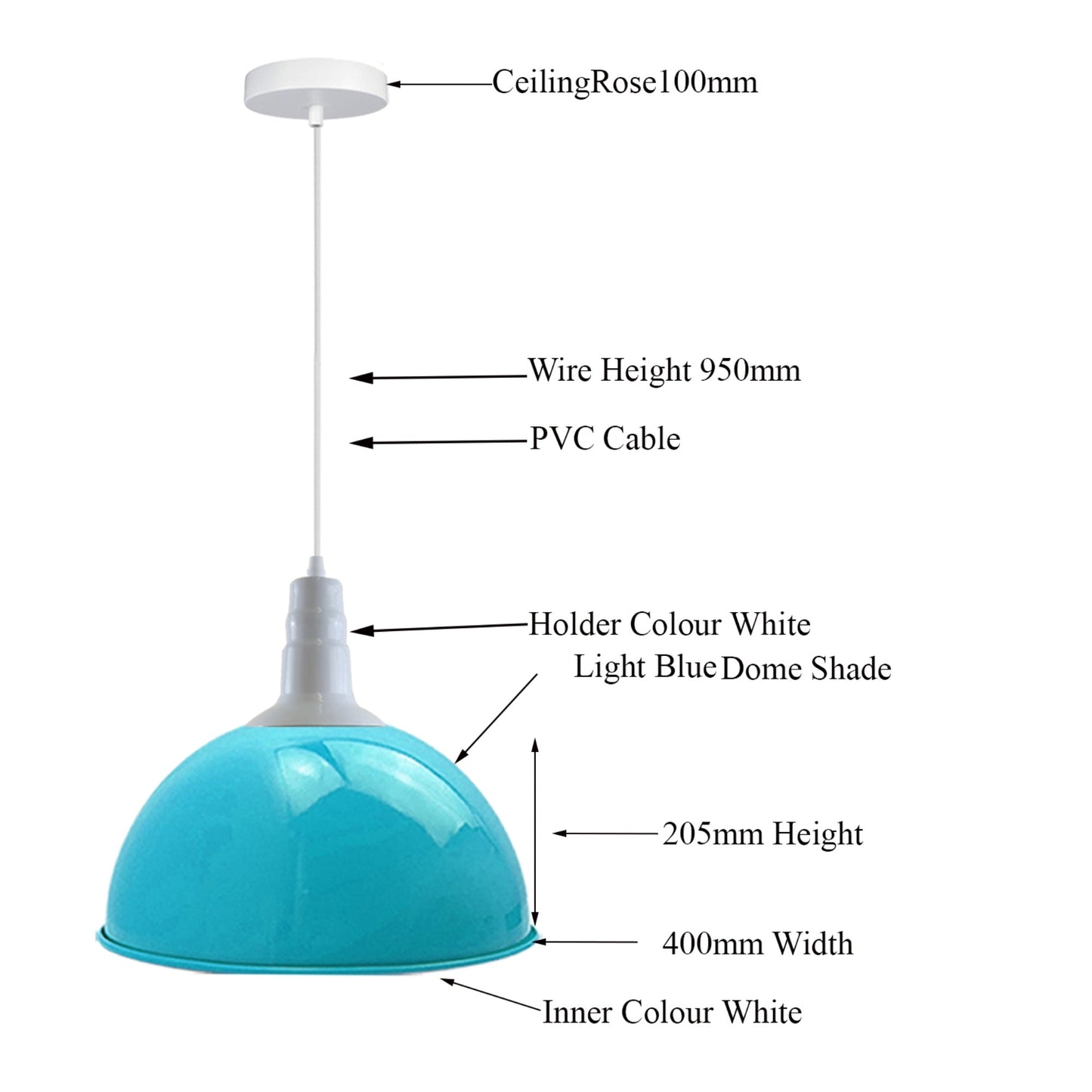 3 Pack Blue Dome Pendant Ceiling Light on Bar~3565