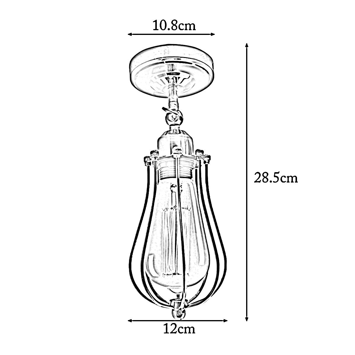 Modern Industrial Chrome Flex Arm Retro Light Cage Ceiling Fixtures