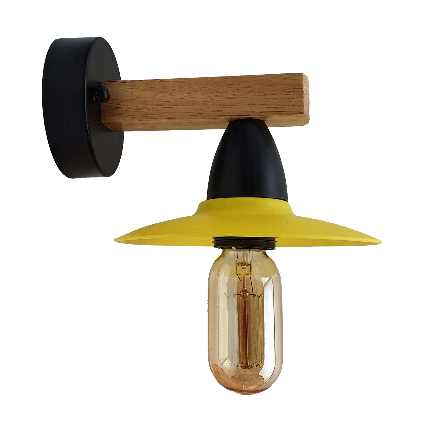 2 Pack Yellow Modern Vintage Wood Wall Light fixtures~1019