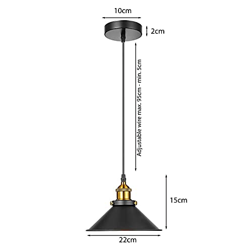 3 Pack Industrial Rustic Pendant Light Vintage Metal Lampshade Ceiling