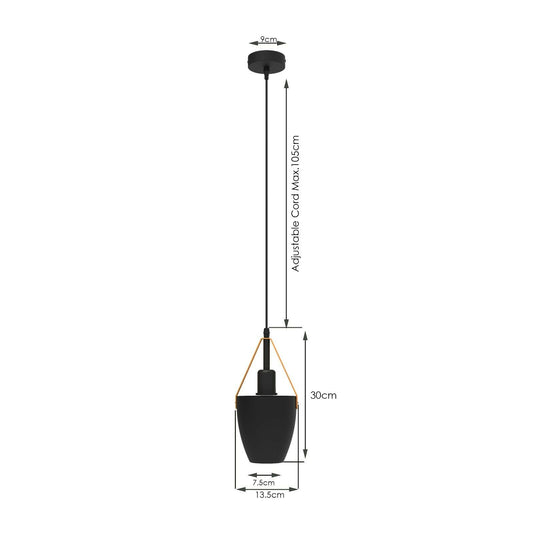 Single Head Shade Adjustable Hanging E27 Metal Ceiling Pendant Light