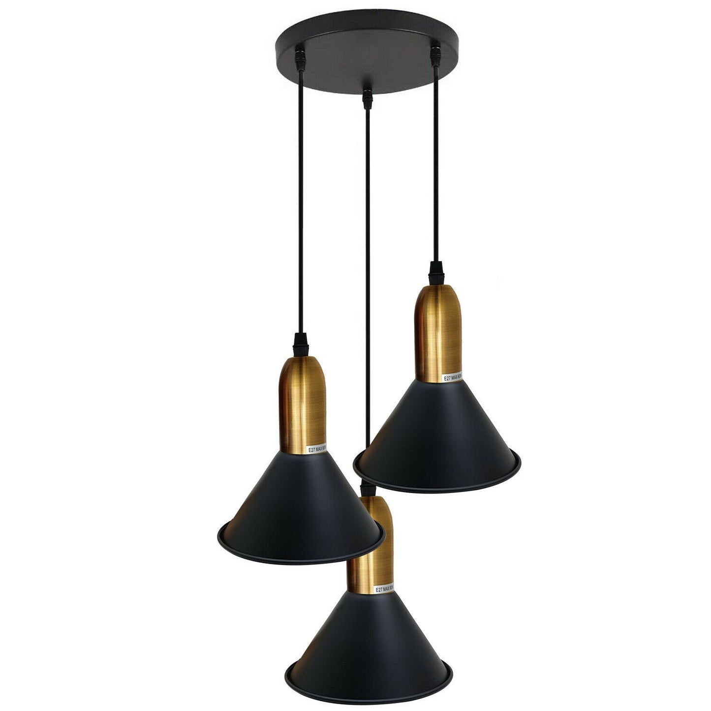Metal Black 3 Hanging Light Shade~1583