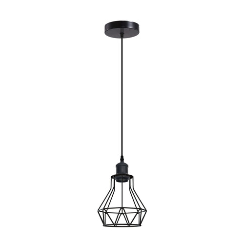 Industrial E27 Black Light Ceiling Pendant Light Cage Hanging