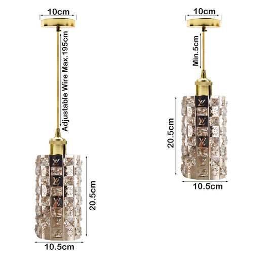 Modern Gold Ceiling Pendant Light Lamp Shade Crystal Droplet UK~1444