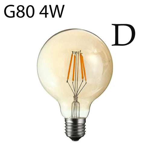 Vintage LED Bulb E27 G80 Dimmable 4W Globe Light Warm White ~3377