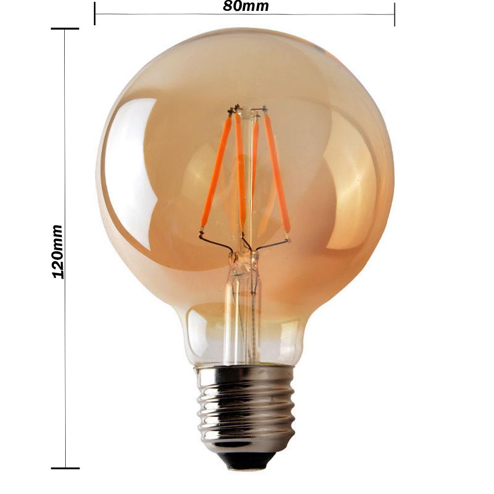 Vintage LED Bulb E27 G80 Dimmable 4W Globe Light Warm White ~3377