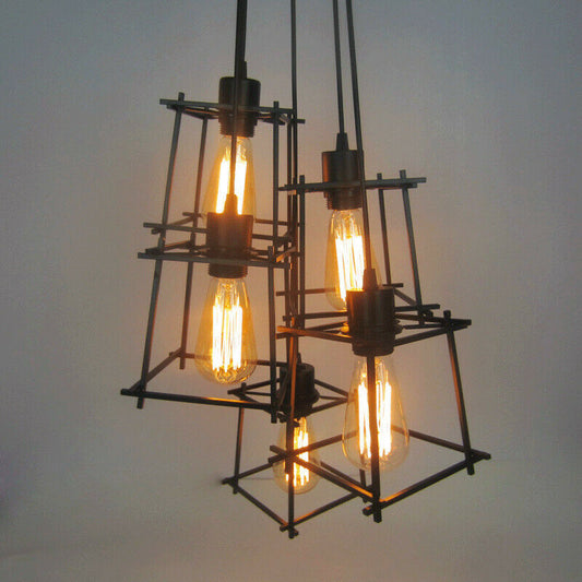 Vintage Industrial Retro Ceiling Light Cage Loft Chandelier Pendant