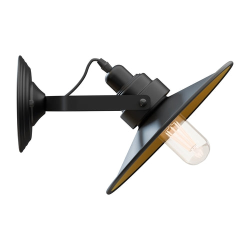 Wall Mounted Adjustable Swing Arm Sconce Light Fixture Flat Shade