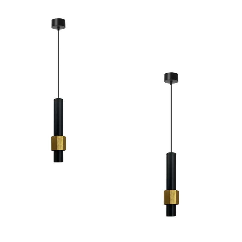 Modern Black and Gold LED Pendant Light -Tube Pack 1/2~4591-7
