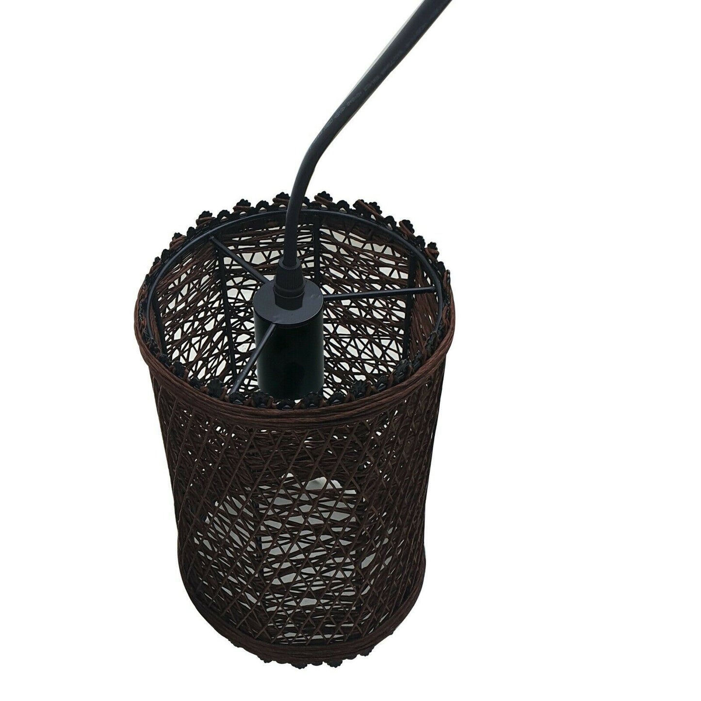 Modern Pendant Light Rattan Wicker Basket Ceiling Pendant Light