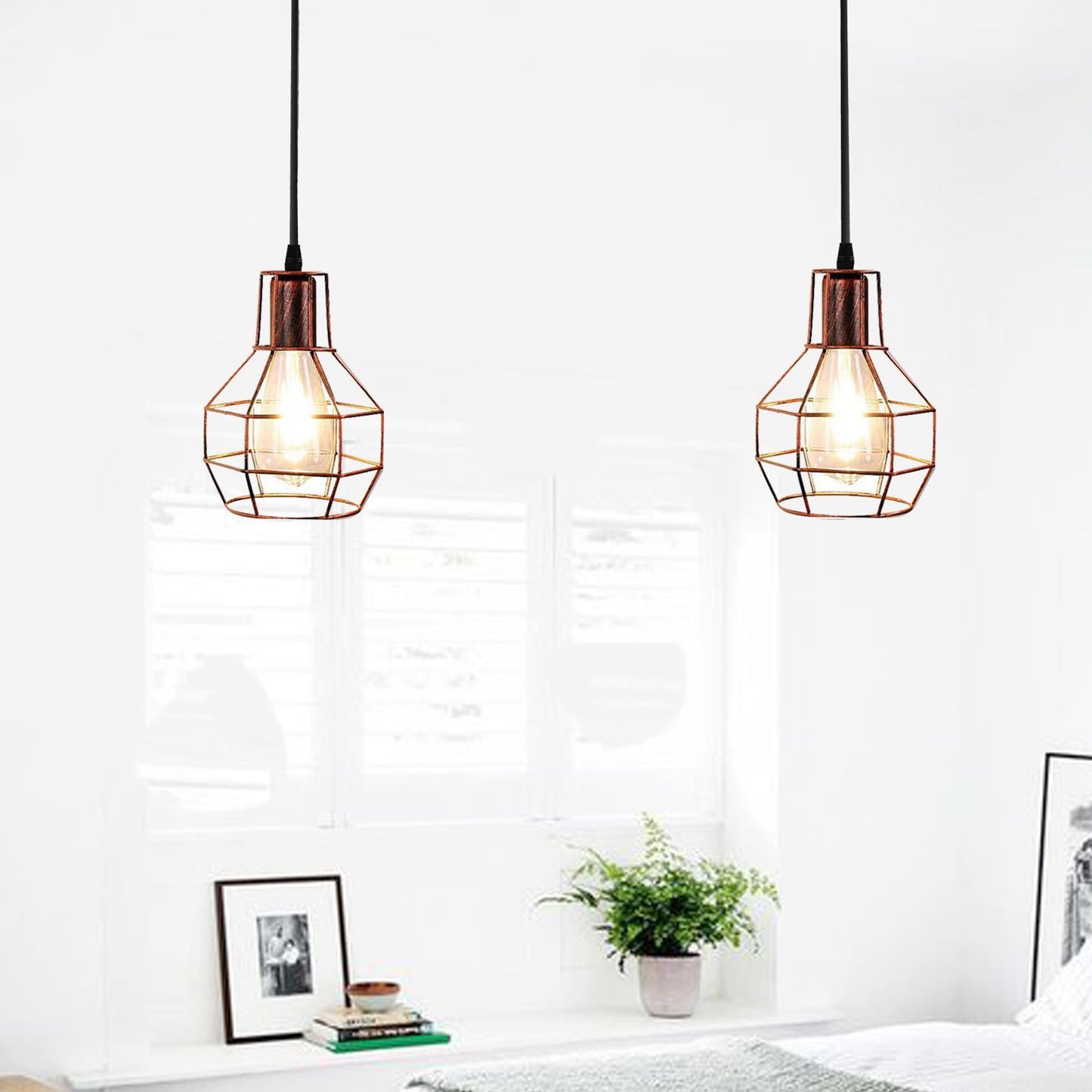 Metal Cage 2 Way Spider Hanging Light~3390