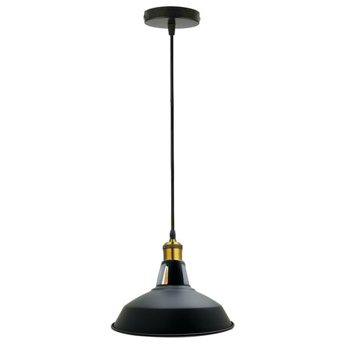 Retro Industrial Black Ceiling Pendant Light Metal Lamp Shade With