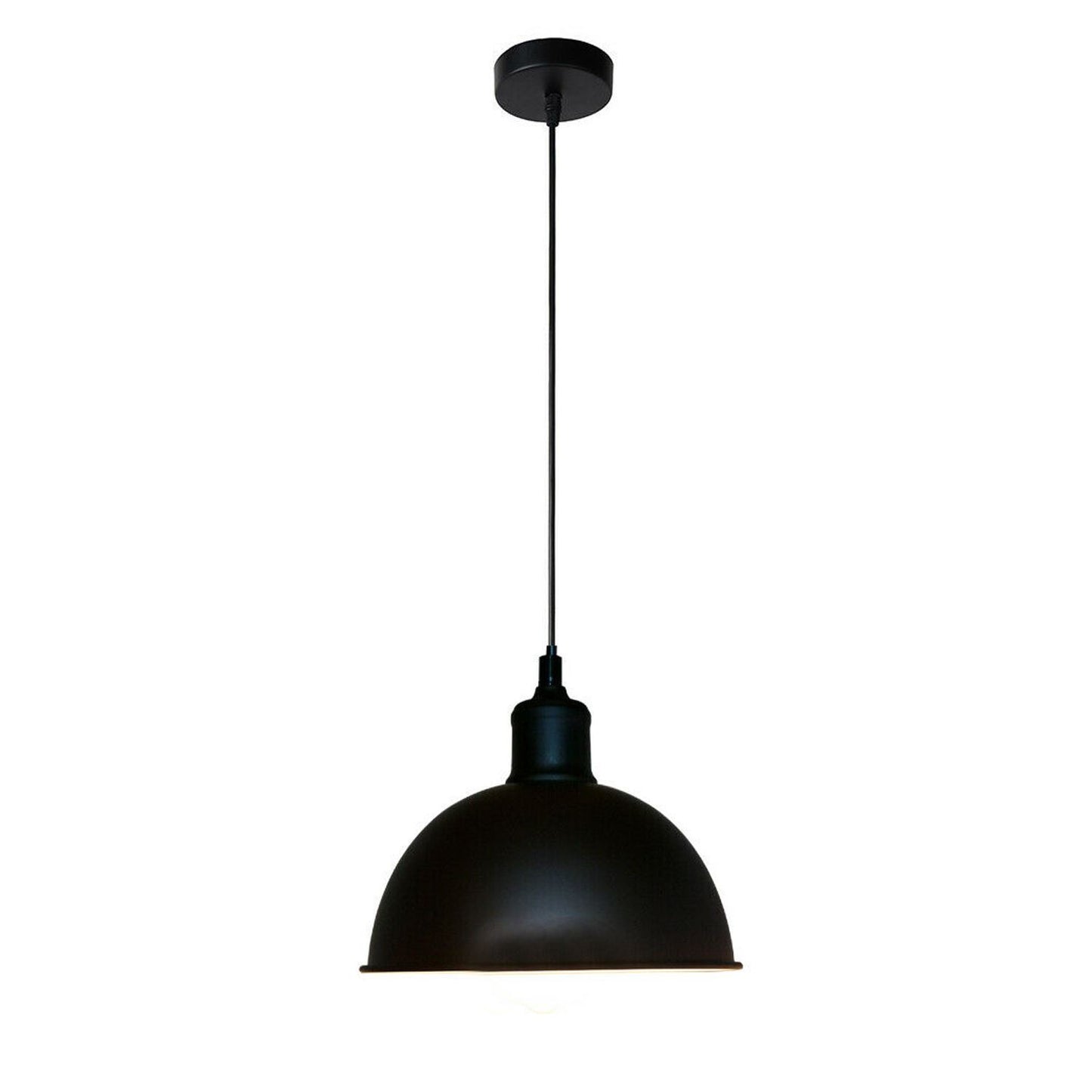 Retro Industrial Black Ceiling Pendant Light Metal Lamp Shade With