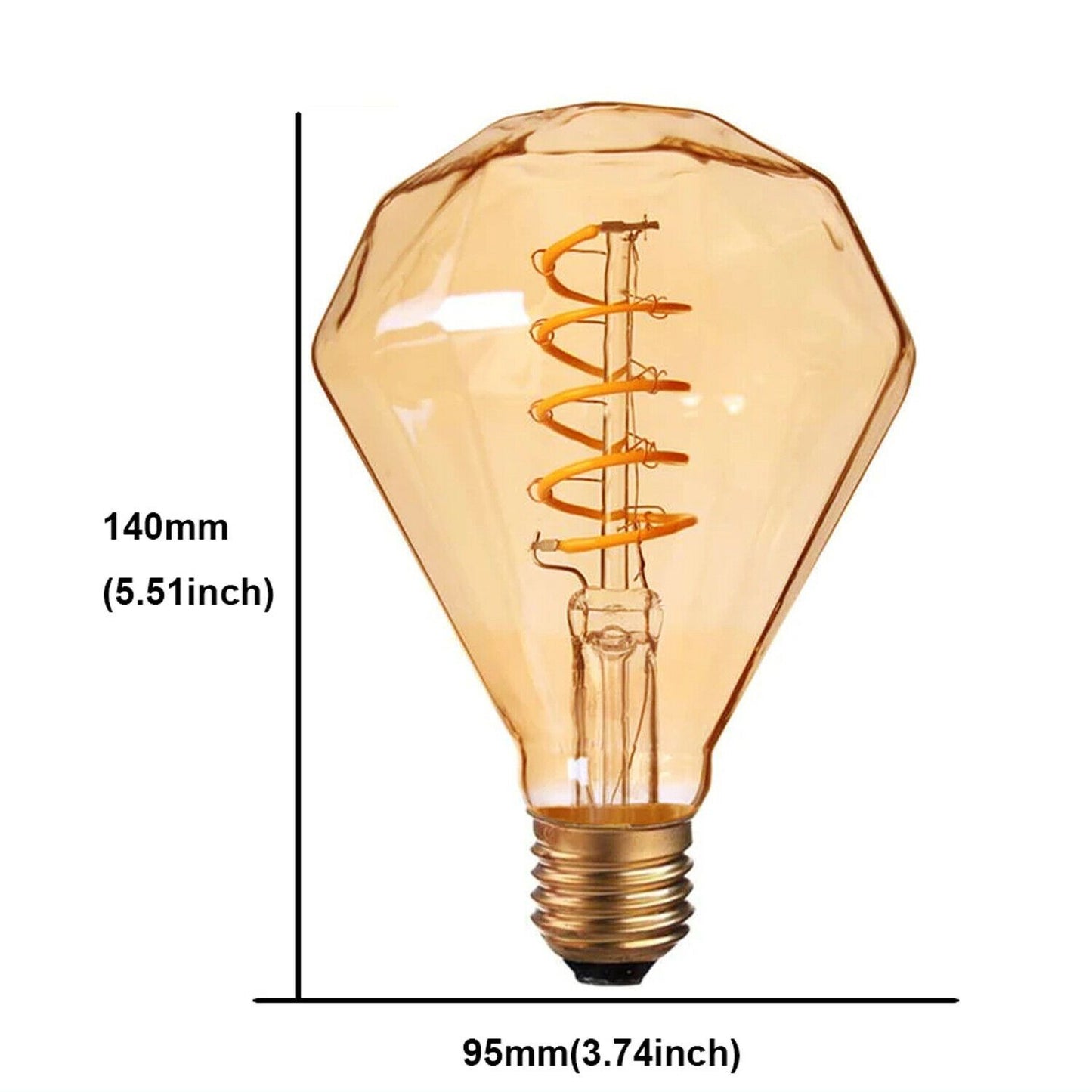 LED Light Bulb Dimond E27 4W Filament Glass Warm White~1043