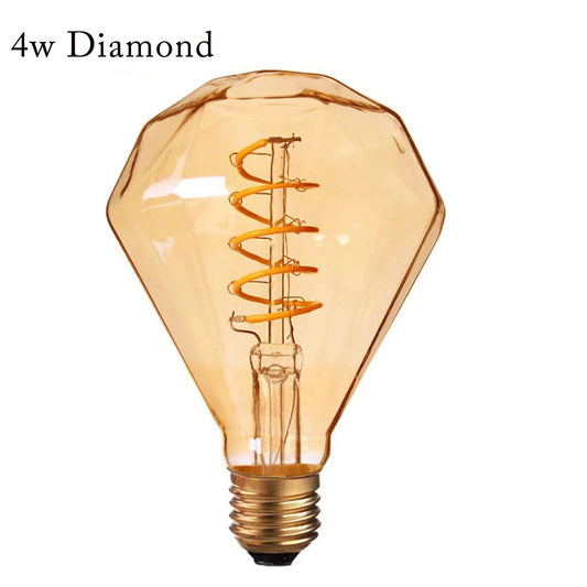 LED Light Bulb Dimond E27 4W Filament Glass Warm White~1043