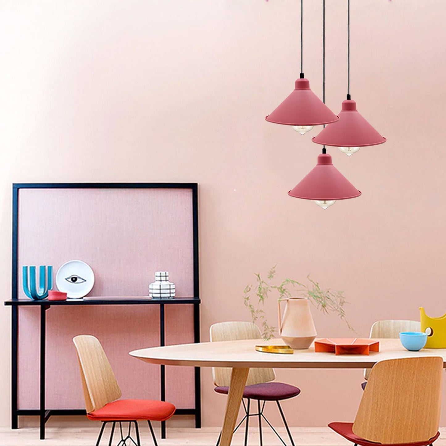 Modern Industrial Cone Shade Pendant Light E27 Adjustable Hanging Lamp