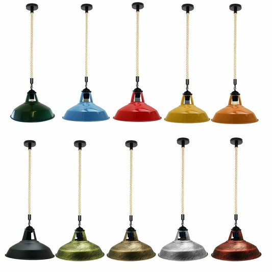 Hemp Rope Hanging Light - E27 Edison Base ~3889