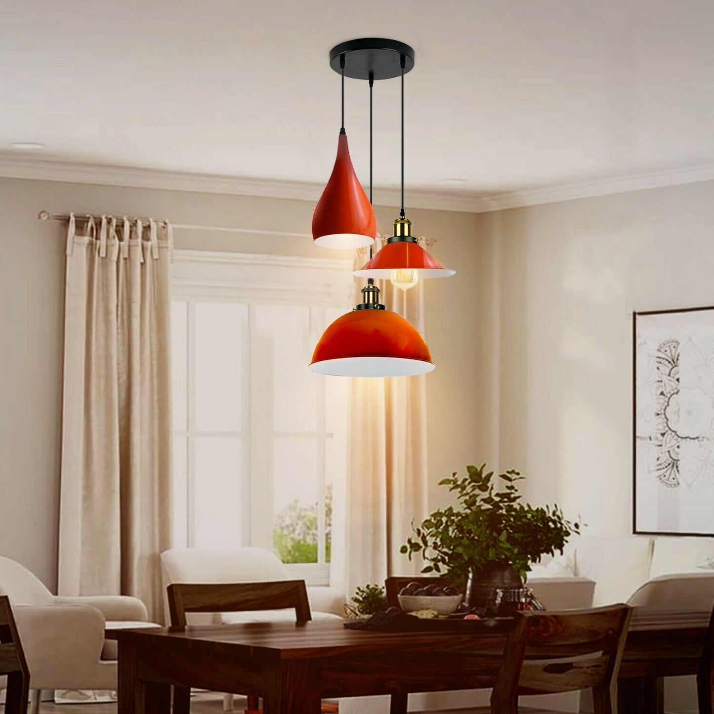 3 Head Pendant Light Metal Hanging Ceiling Light Fixture ~3515