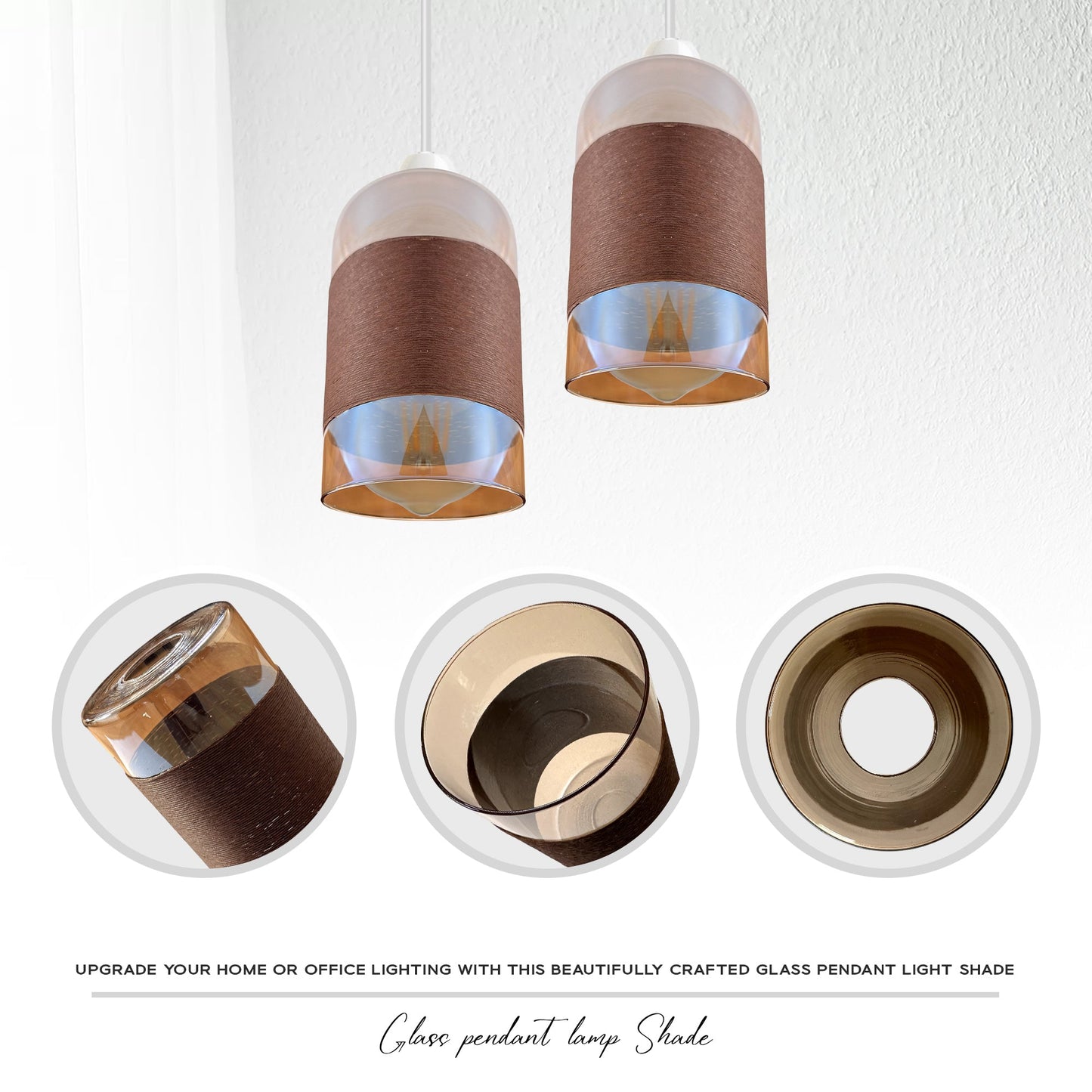 Floral Glass Pendant Light Easy Fit Lamp Shade ~ 5499