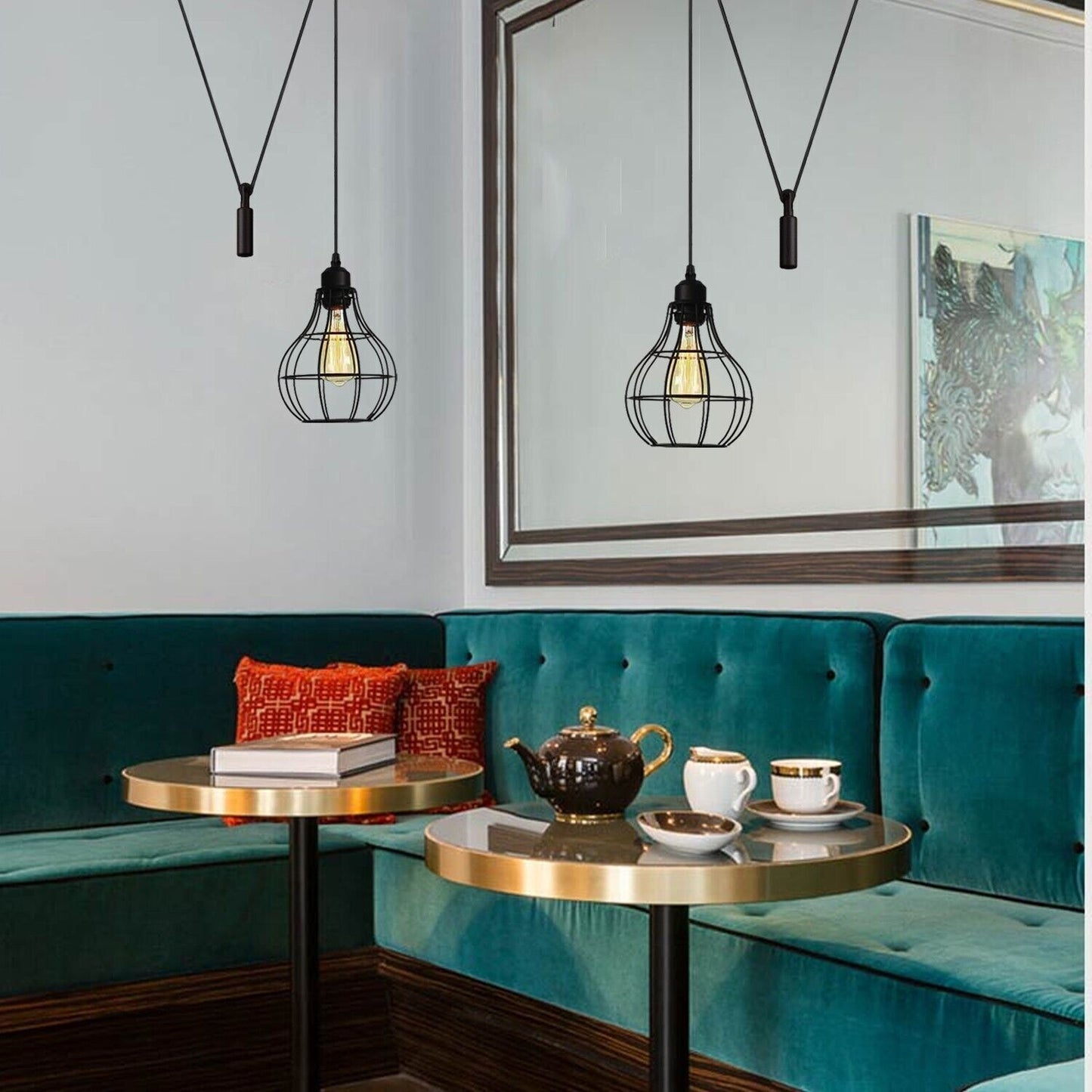 Metal Ceiling Light Hanging Spider Pendant Lamp Retro Industrial~3679