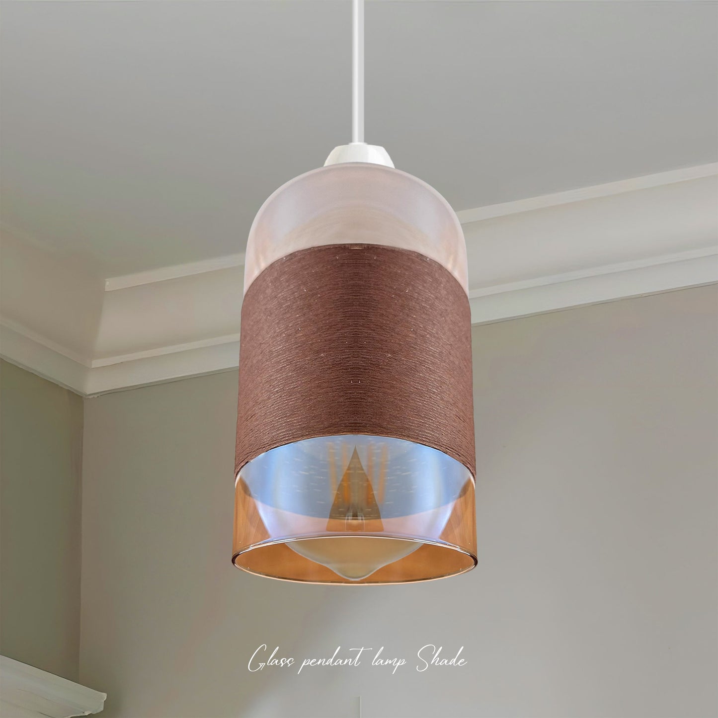 Floral Glass Pendant Light Easy Fit Lamp Shade ~ 5499