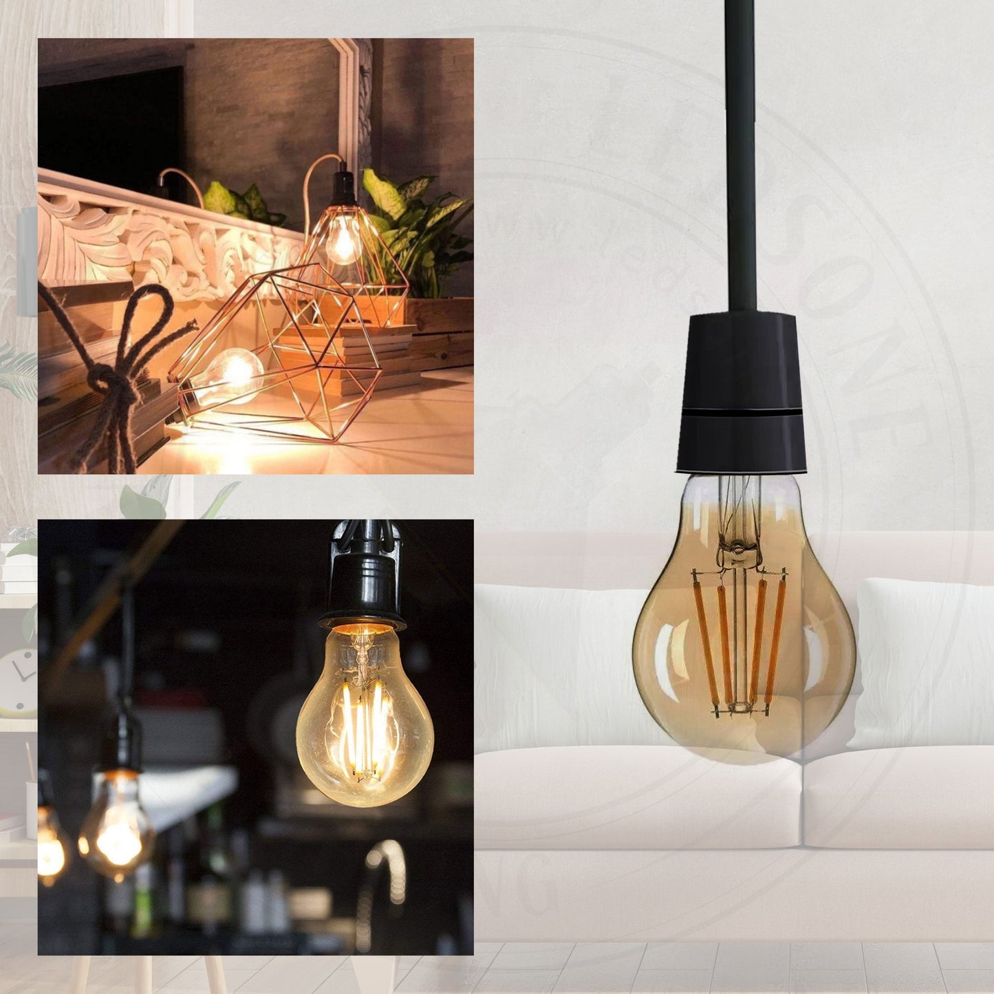LED A60 E27 4W Bulb Filament Dimmable Screw Small Globe Light