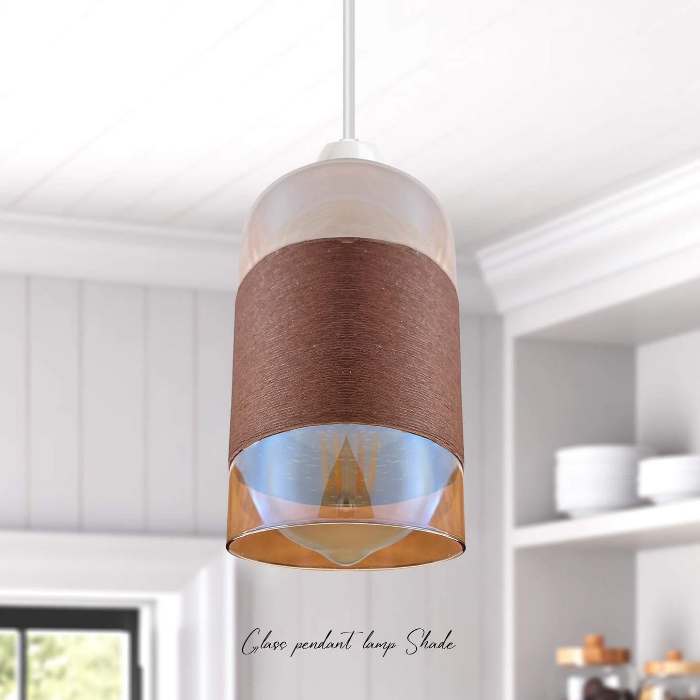 Floral Glass Pendant Light Easy Fit Lamp Shade ~ 5499