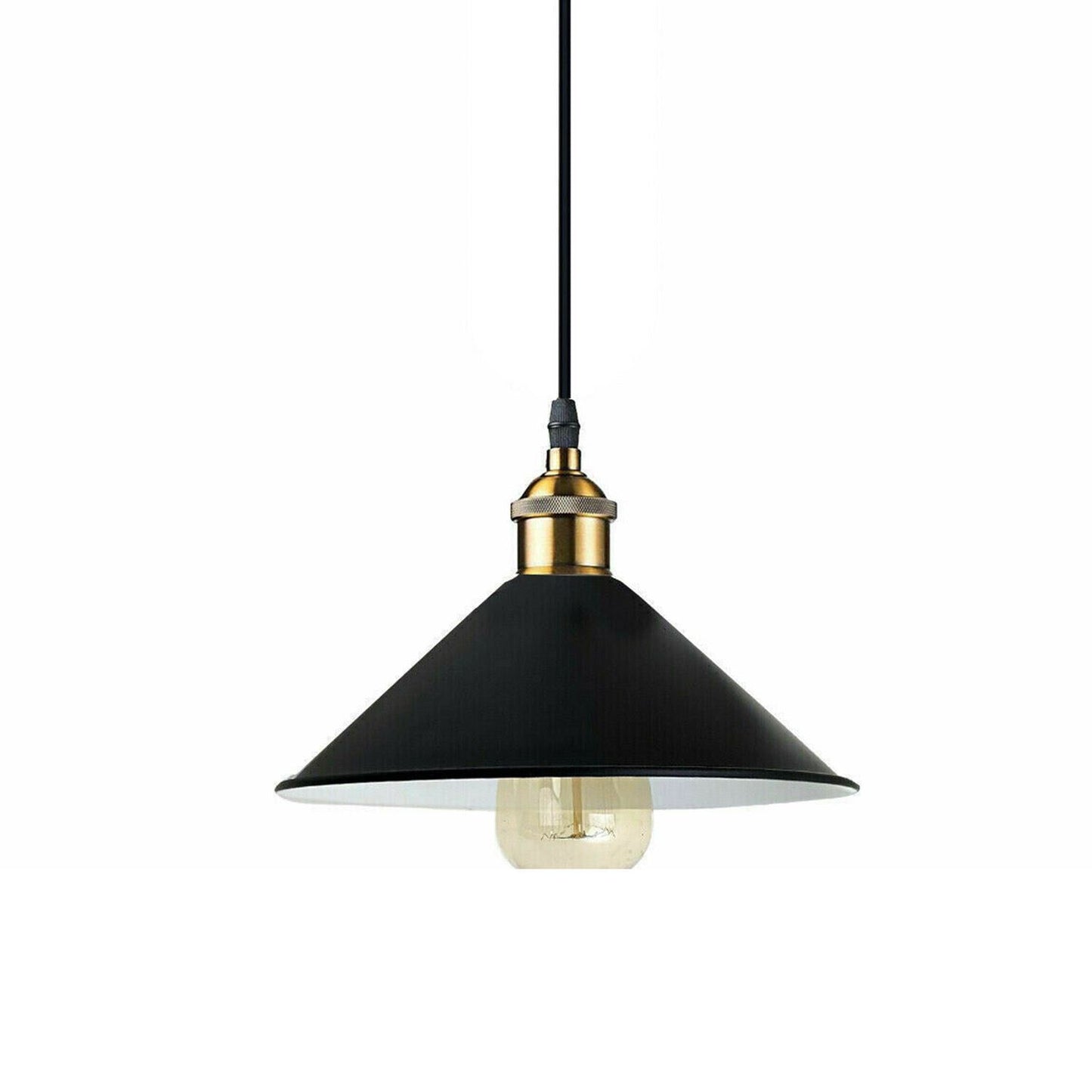 Retro Industrial Black Ceiling Pendant Light Metal Lamp Shade With