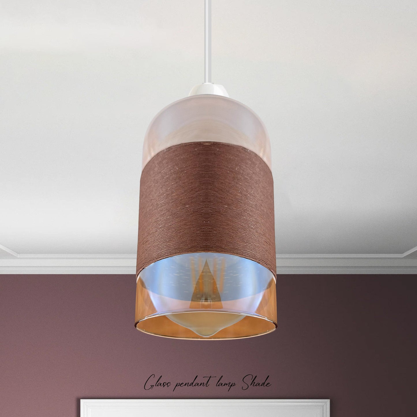 Floral Glass Pendant Light Easy Fit Lamp Shade ~ 5499