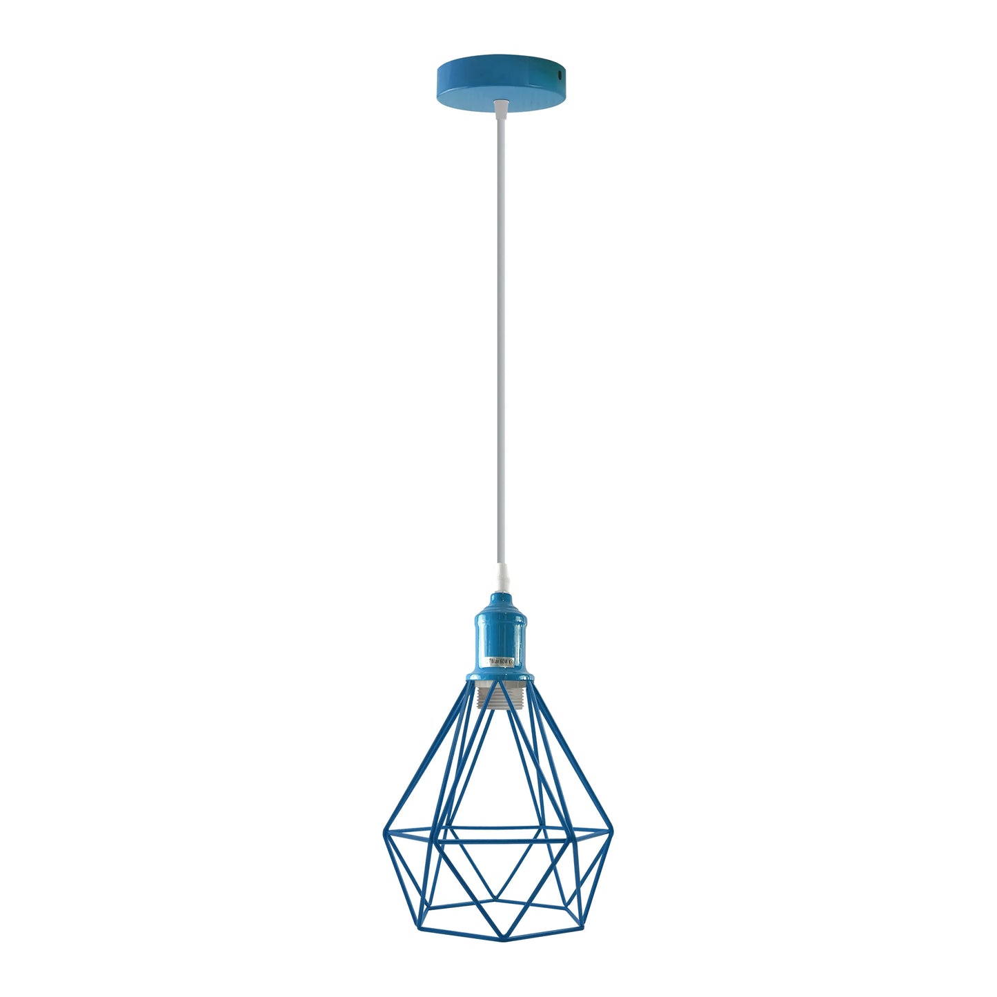 E27 Industrial Vintage Ceiling Hanging Blue Pendent Light Cage~4306-1