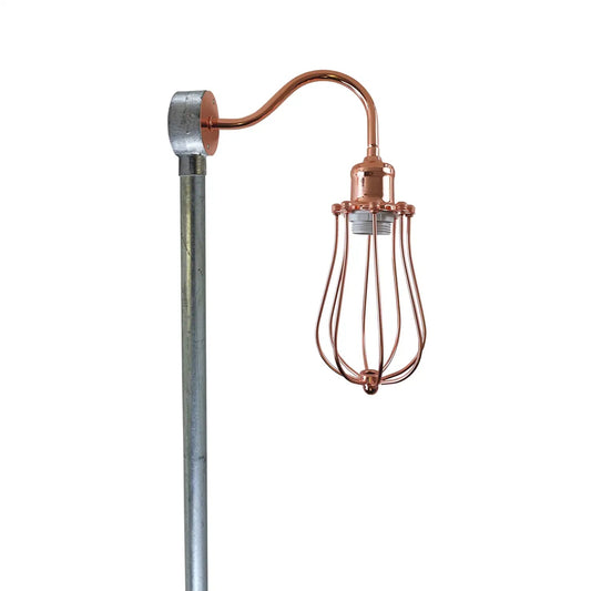 Industrial Conduit pipe Plug in metal Cage Wall Light Kit ~5925
