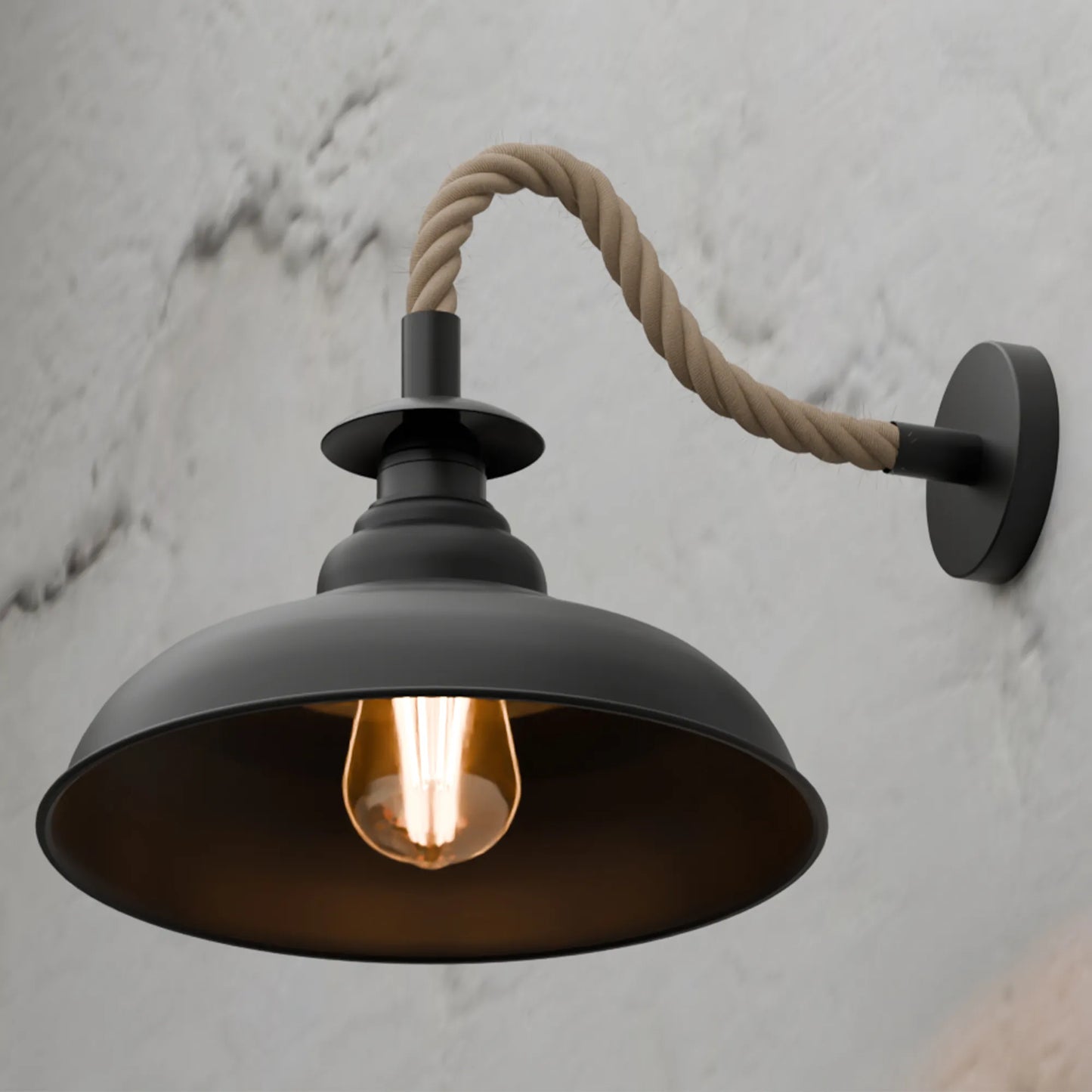 Black Rope Wall Sconce | 19cm Wide Diamond Cage Industrial Light ~6491-0
