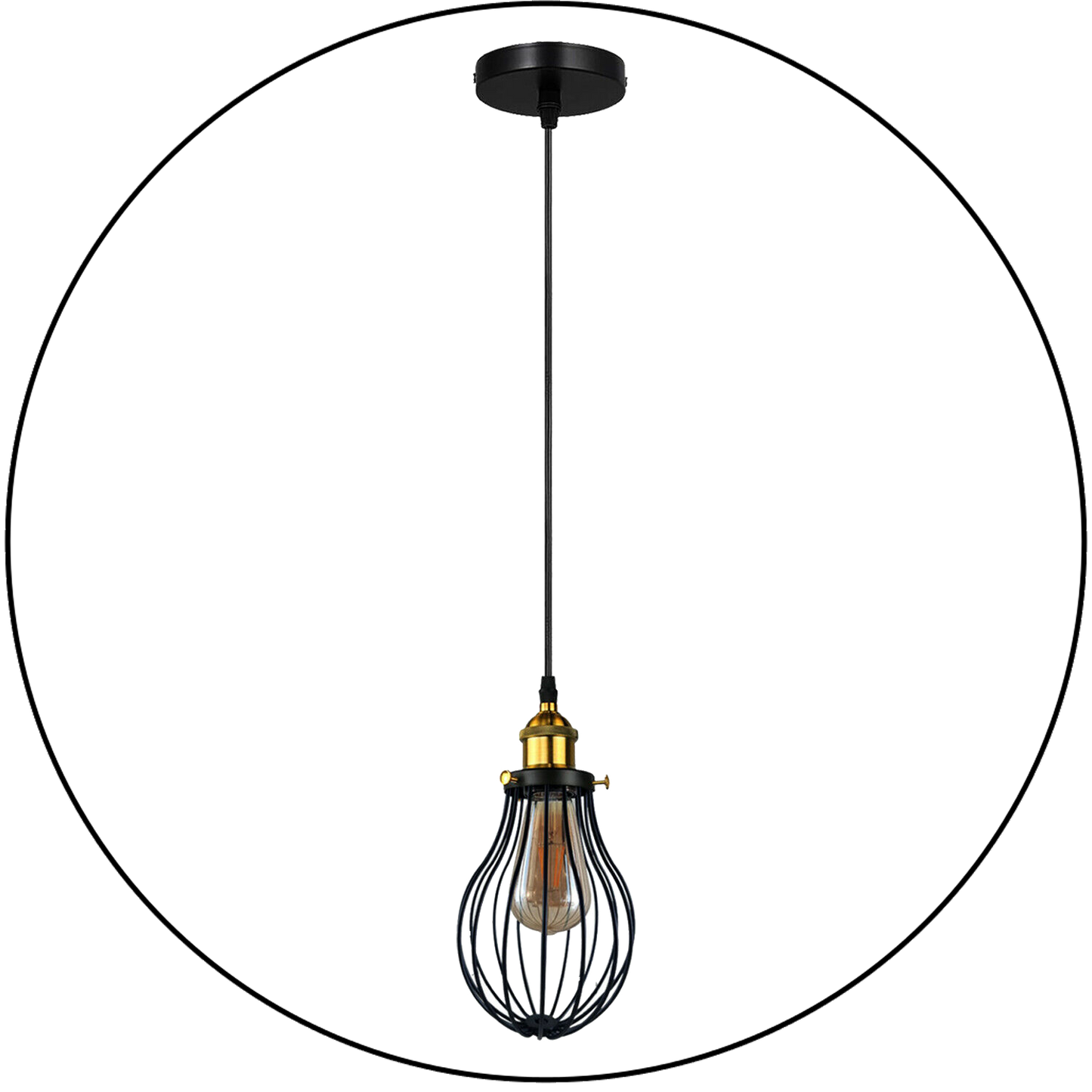 Industrial Black hanging Pendant Ceiling Light Cover Decorative Cage