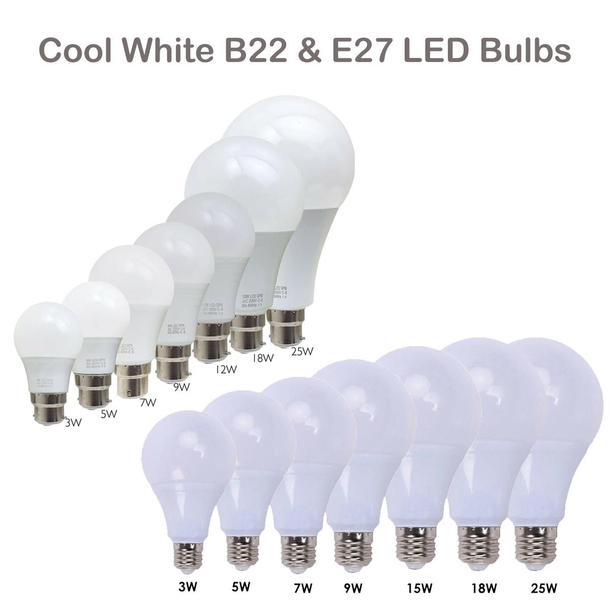 LED GLS 3W B22 Light A60 Bulbs Cool White Lighting~4157