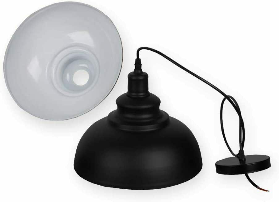 Retro Industrial Black Ceiling Pendant Light Metal Lamp Shade With