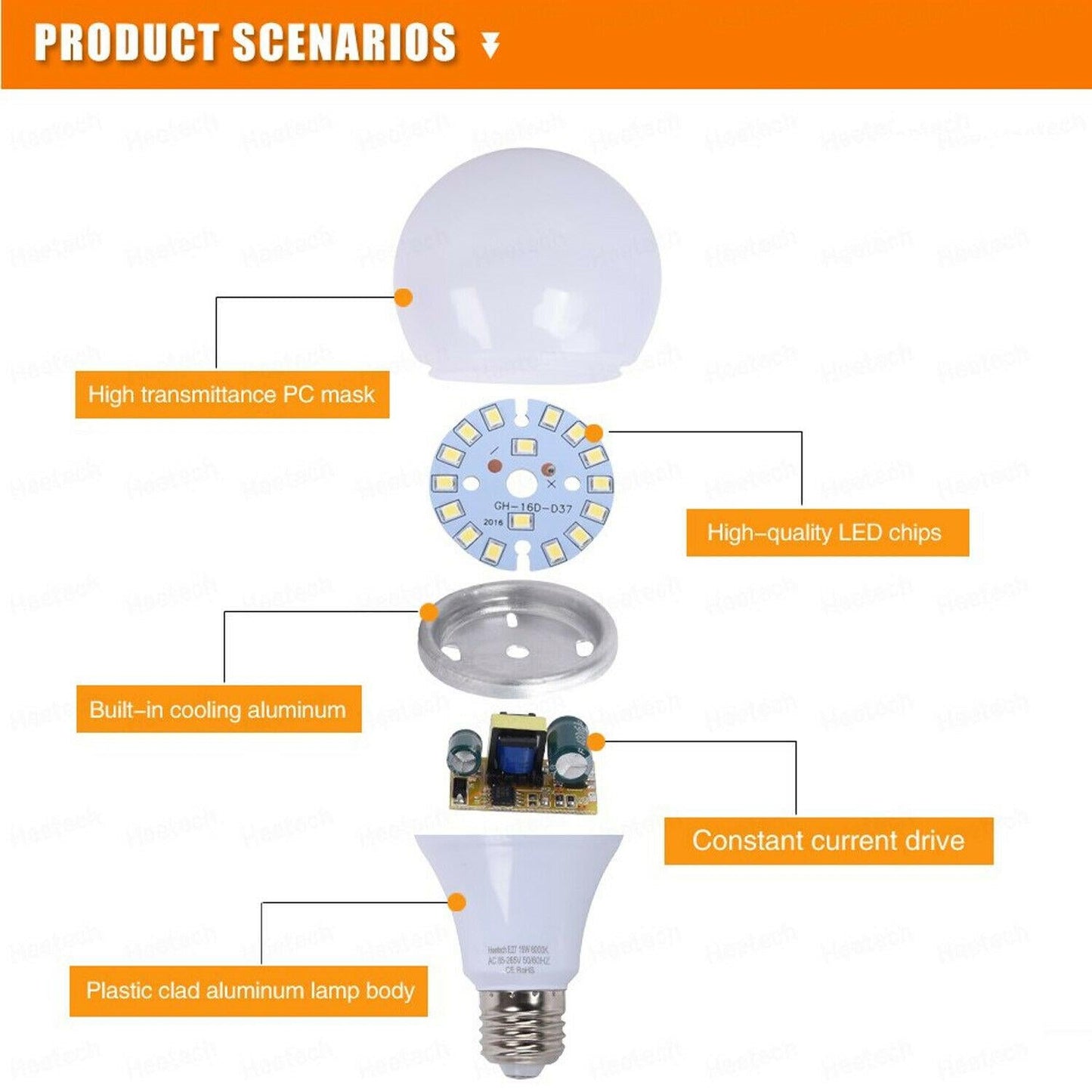 LED GLS 3W B22 Light A60 Bulbs Cool White Lighting~4157