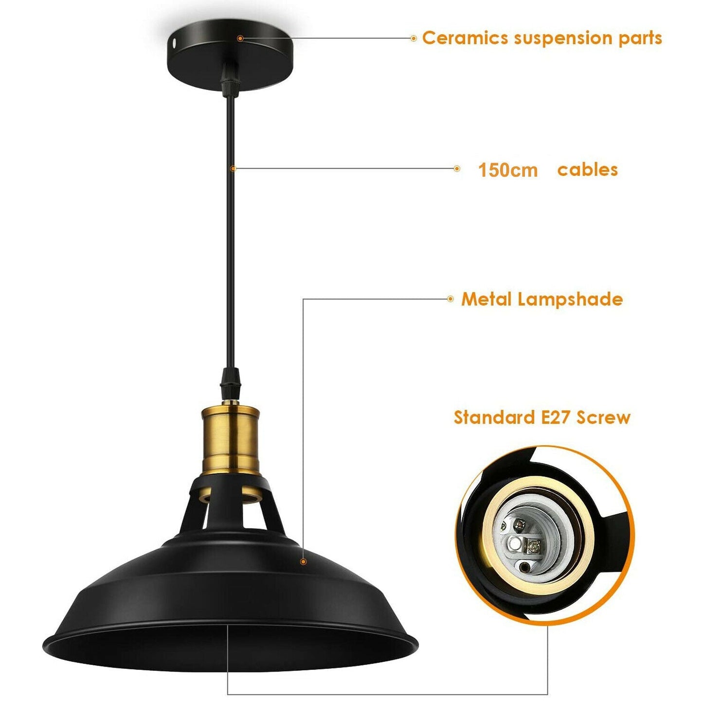 3 Pack Stylish Kitchen Island Pendant Light Metal UK ~3579