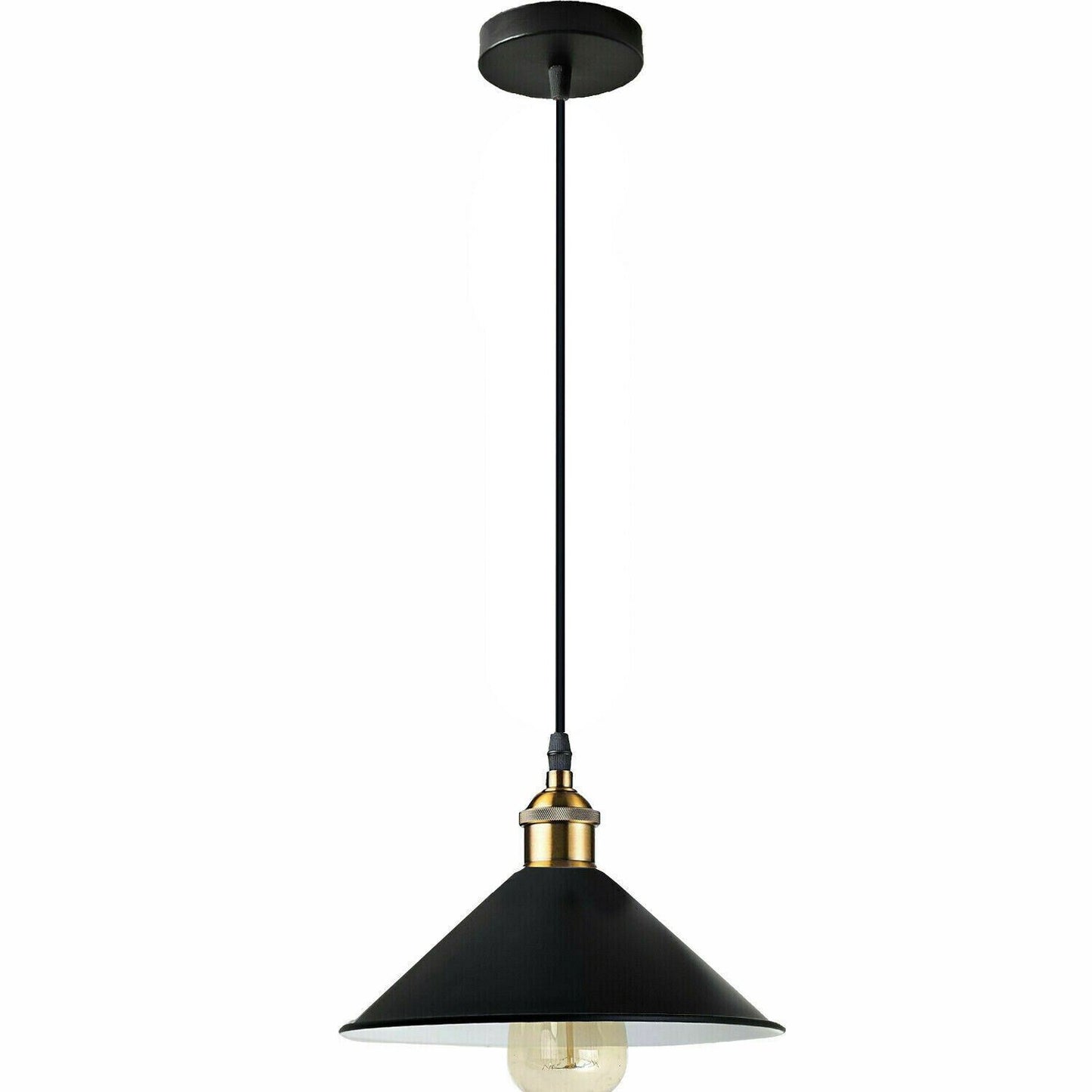 Retro Industrial Black Ceiling Pendant Light Metal Lamp Shade With